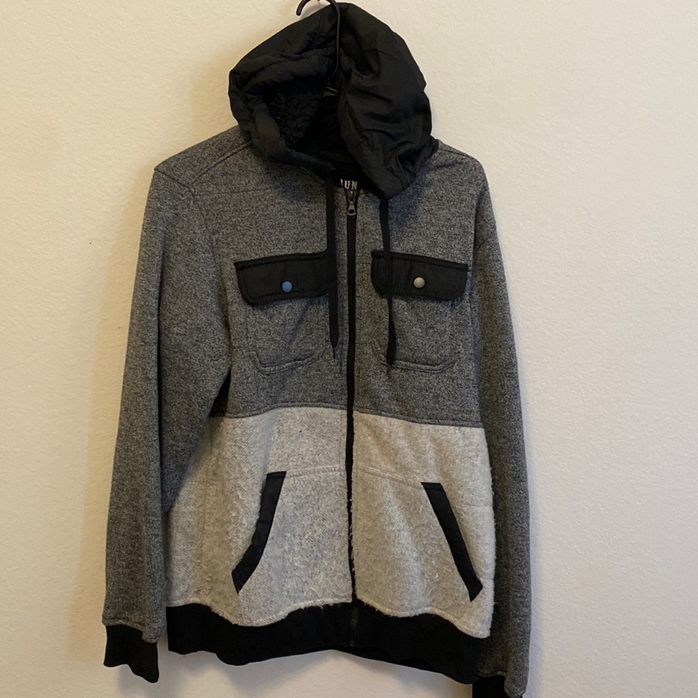 Hoodie with windbreaker hood.